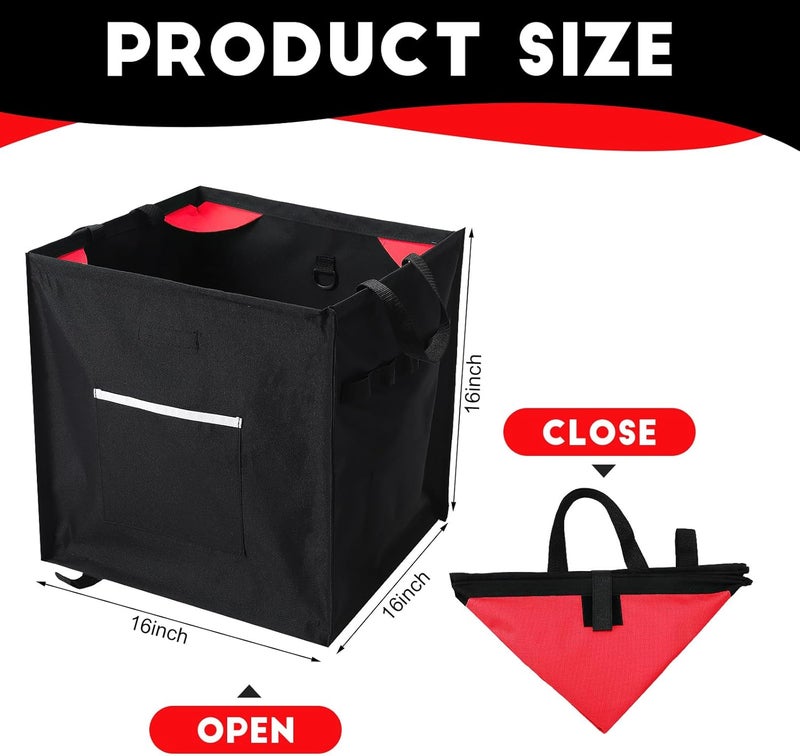 Arrowbash Throw Line Cube Bag - Easy Folding Arborist Throw Line Storage Portable Climbing Rope Organizer Box for Tree Work Outdoor Rope Accessories, Black (Red) - Image 2